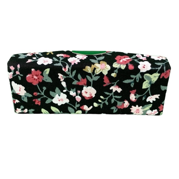 Retro Floral Print Black Lipstick Holder with Mirror - Picture 7 of 15